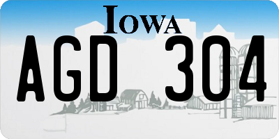 IA license plate AGD304