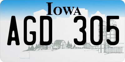 IA license plate AGD305