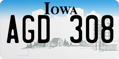 IA license plate AGD308
