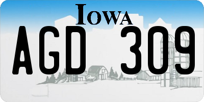IA license plate AGD309