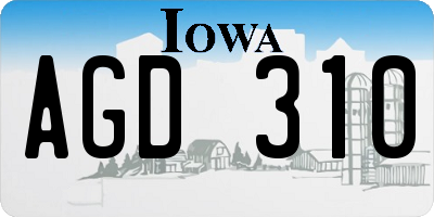 IA license plate AGD310