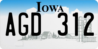 IA license plate AGD312
