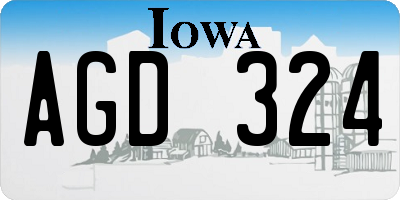 IA license plate AGD324