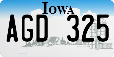 IA license plate AGD325