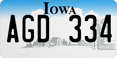 IA license plate AGD334