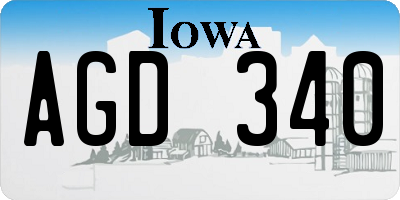 IA license plate AGD340