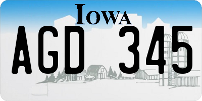 IA license plate AGD345