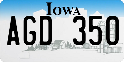 IA license plate AGD350