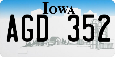IA license plate AGD352