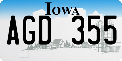 IA license plate AGD355