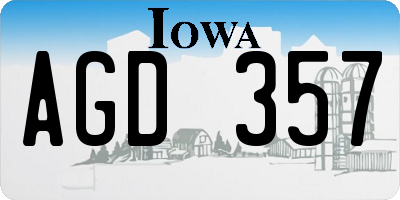 IA license plate AGD357