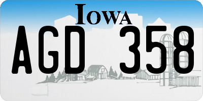 IA license plate AGD358