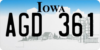 IA license plate AGD361