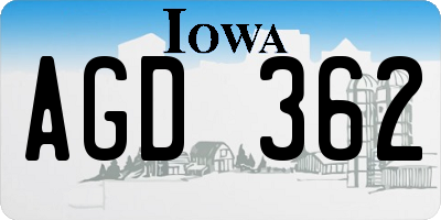 IA license plate AGD362