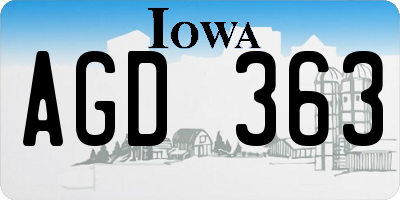 IA license plate AGD363