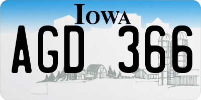 IA license plate AGD366