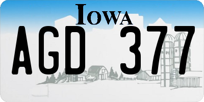 IA license plate AGD377