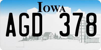IA license plate AGD378
