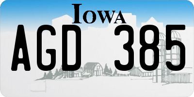 IA license plate AGD385