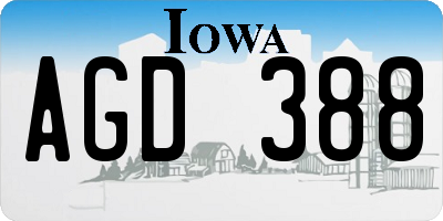 IA license plate AGD388