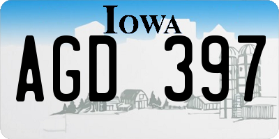 IA license plate AGD397