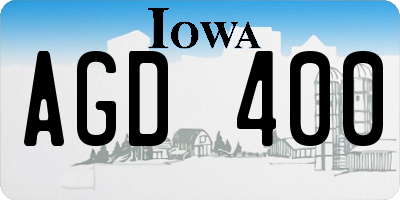 IA license plate AGD400