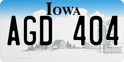 IA license plate AGD404