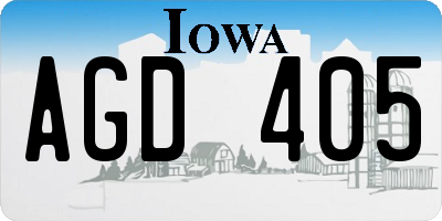 IA license plate AGD405