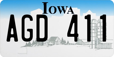 IA license plate AGD411