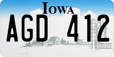 IA license plate AGD412