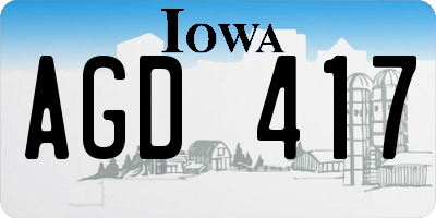 IA license plate AGD417