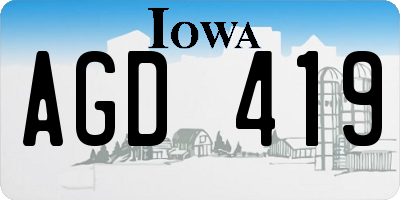 IA license plate AGD419