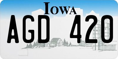 IA license plate AGD420