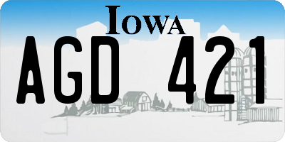 IA license plate AGD421