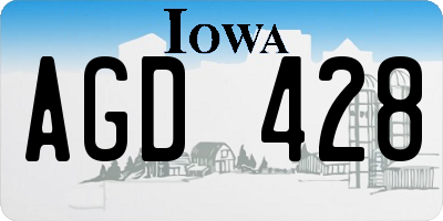 IA license plate AGD428