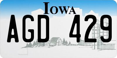 IA license plate AGD429