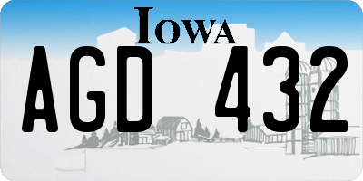 IA license plate AGD432