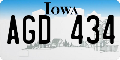 IA license plate AGD434