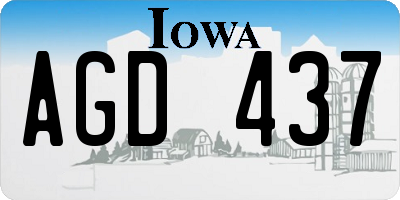 IA license plate AGD437