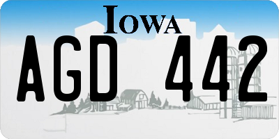 IA license plate AGD442