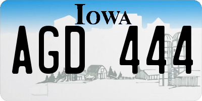 IA license plate AGD444