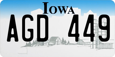 IA license plate AGD449