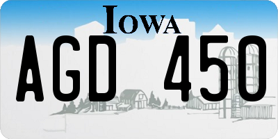 IA license plate AGD450