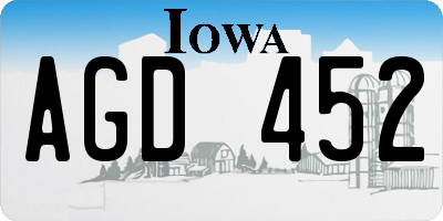 IA license plate AGD452