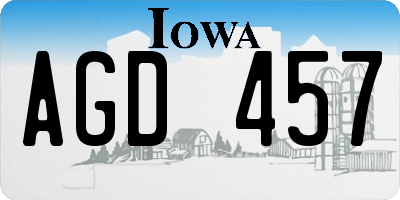 IA license plate AGD457
