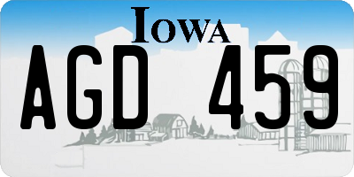 IA license plate AGD459