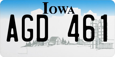IA license plate AGD461