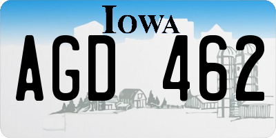 IA license plate AGD462