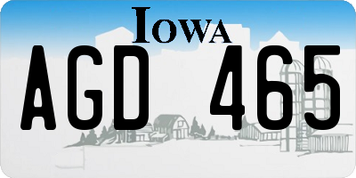 IA license plate AGD465