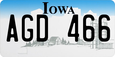 IA license plate AGD466